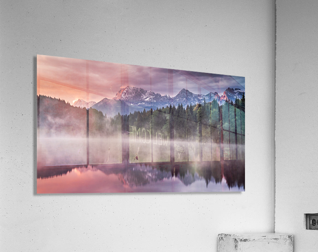 Sunrise at a Lake with Alps in the Background Acrylic Print