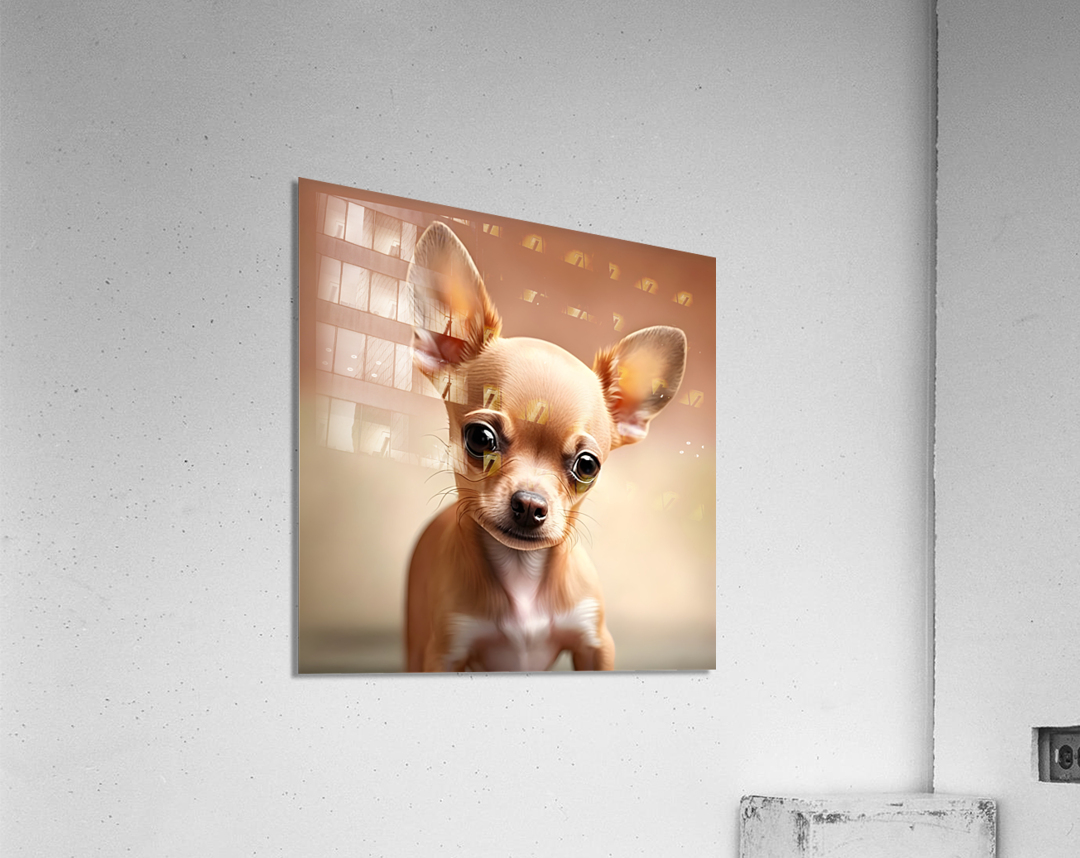 Exploration artistique : Le chihuahua beige dans lunivers de Midjourney Acrylic Print