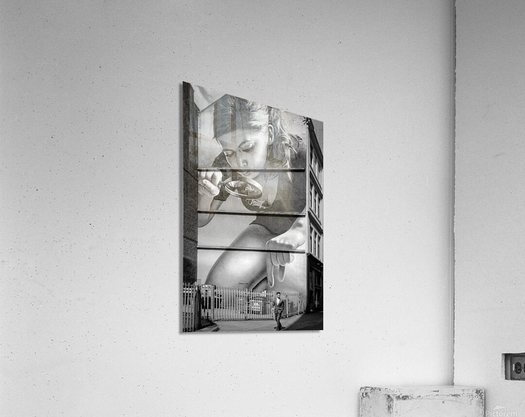 Girl with Magnifying Glass and subject Acrylic Print