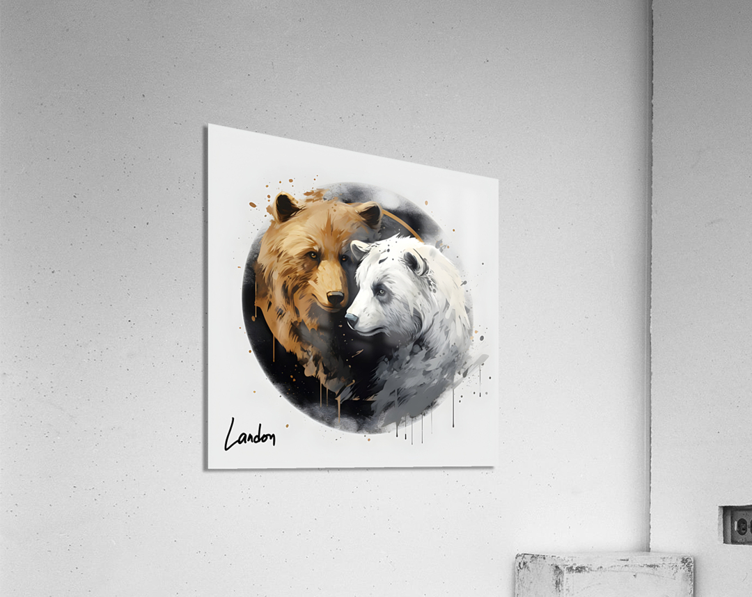 yin yang bear 3 Acrylic Print