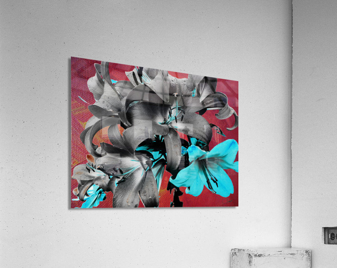  Darkly Inverted Poster Colour Lilies Acrylic Print