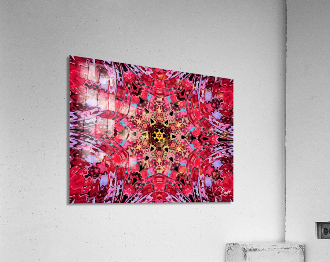 Abstract Colours Collide in Reds Acrylic Print