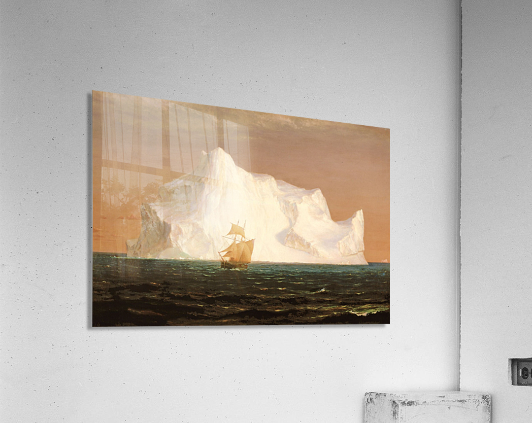 A boat sailling to an iceberg Acrylic Print