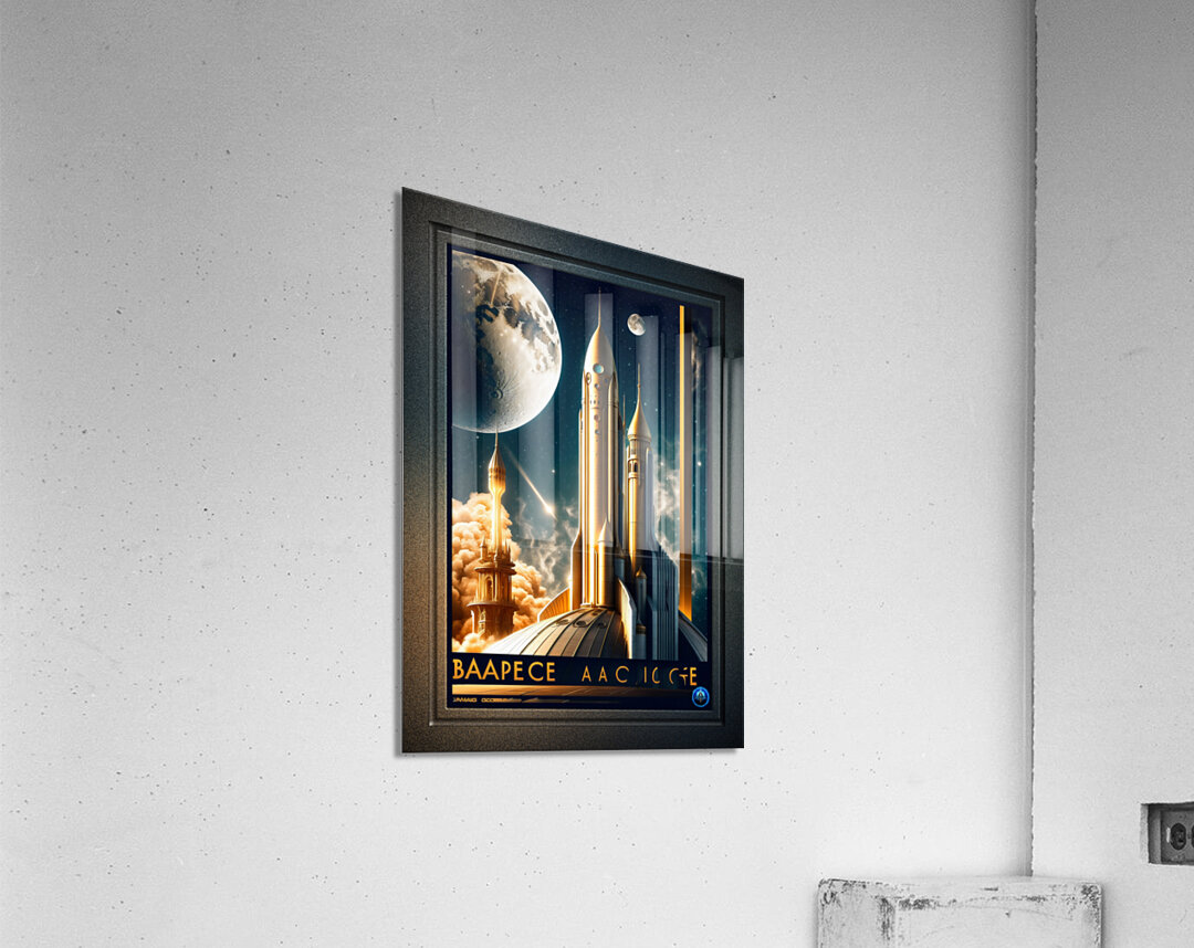 Take An Adventurous Journey To The Moon AI Concept Art by Xzendor7 Vintage Art Poster Acrylic Print