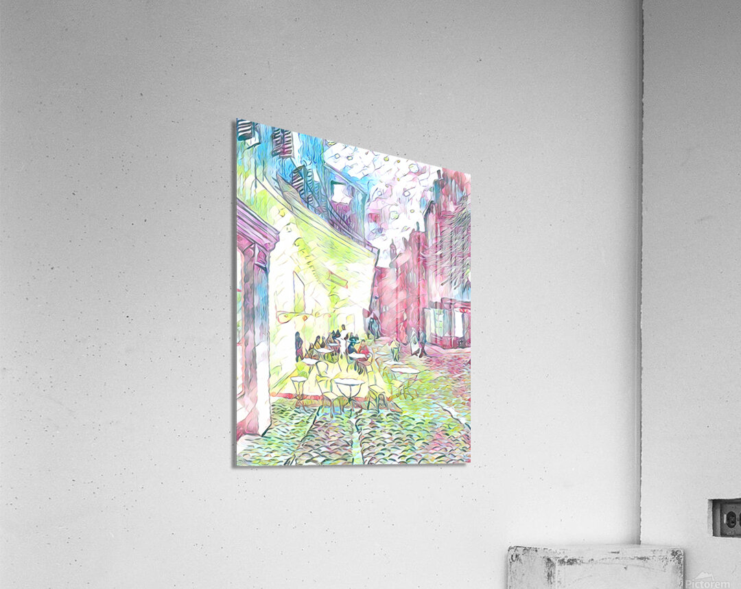 Van Gogh Terrace Cafe 1888 water-colored paint style EXCLUSIVITY only 1 Canvas Print Acrylic Print