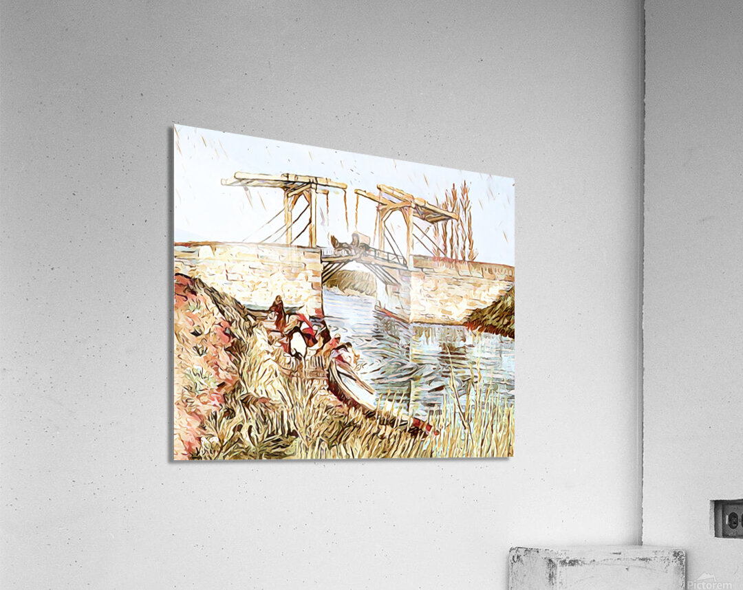 the langlois bridge dig watercolor Acrylic Print
