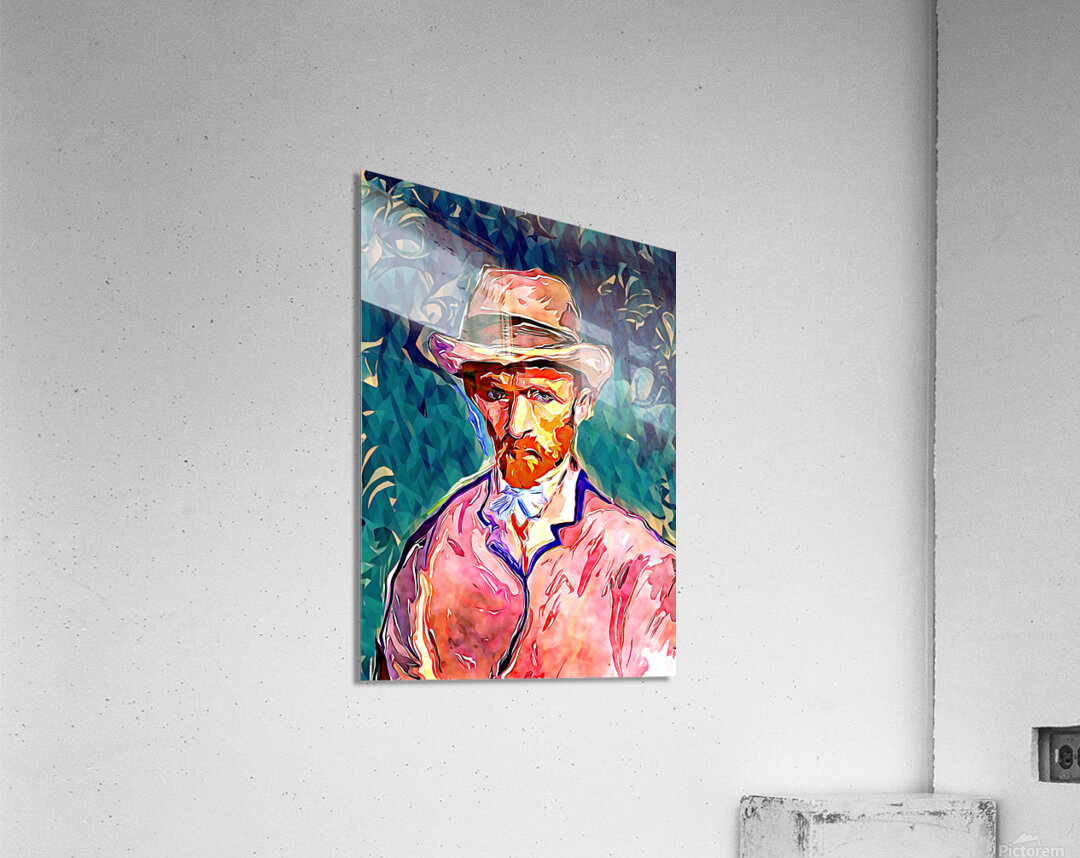 van gogh watercolor paint dig polyart Acrylic Print