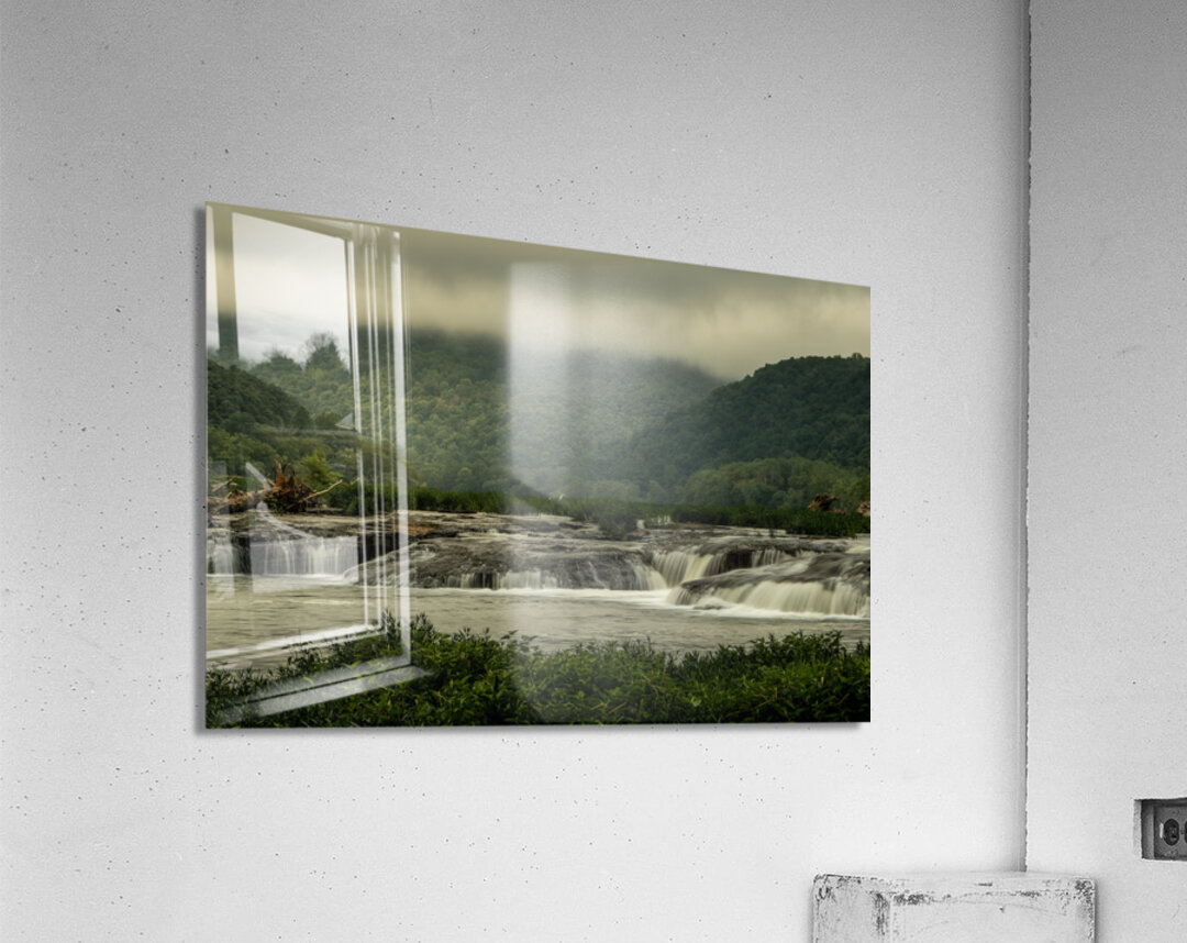 New River Gorge Waterfalls in Morning Fog Acrylic Print