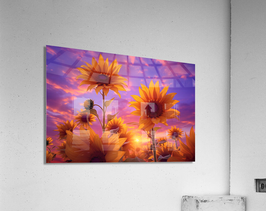 Sunrise Blooms – Sunflowers in the Morning Light Print Acrylic Print