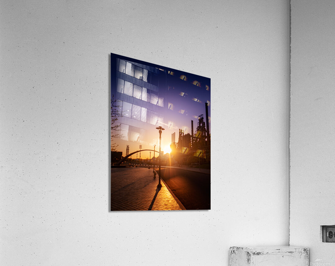 Steel Stacks Into the Sunset Acrylic Print