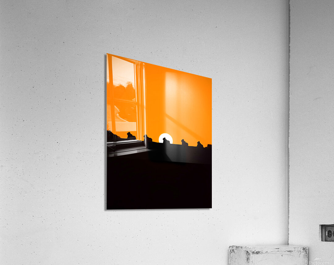 Setting Sun Meets Nandi | Silhouette | Temples of INDIA Acrylic Print