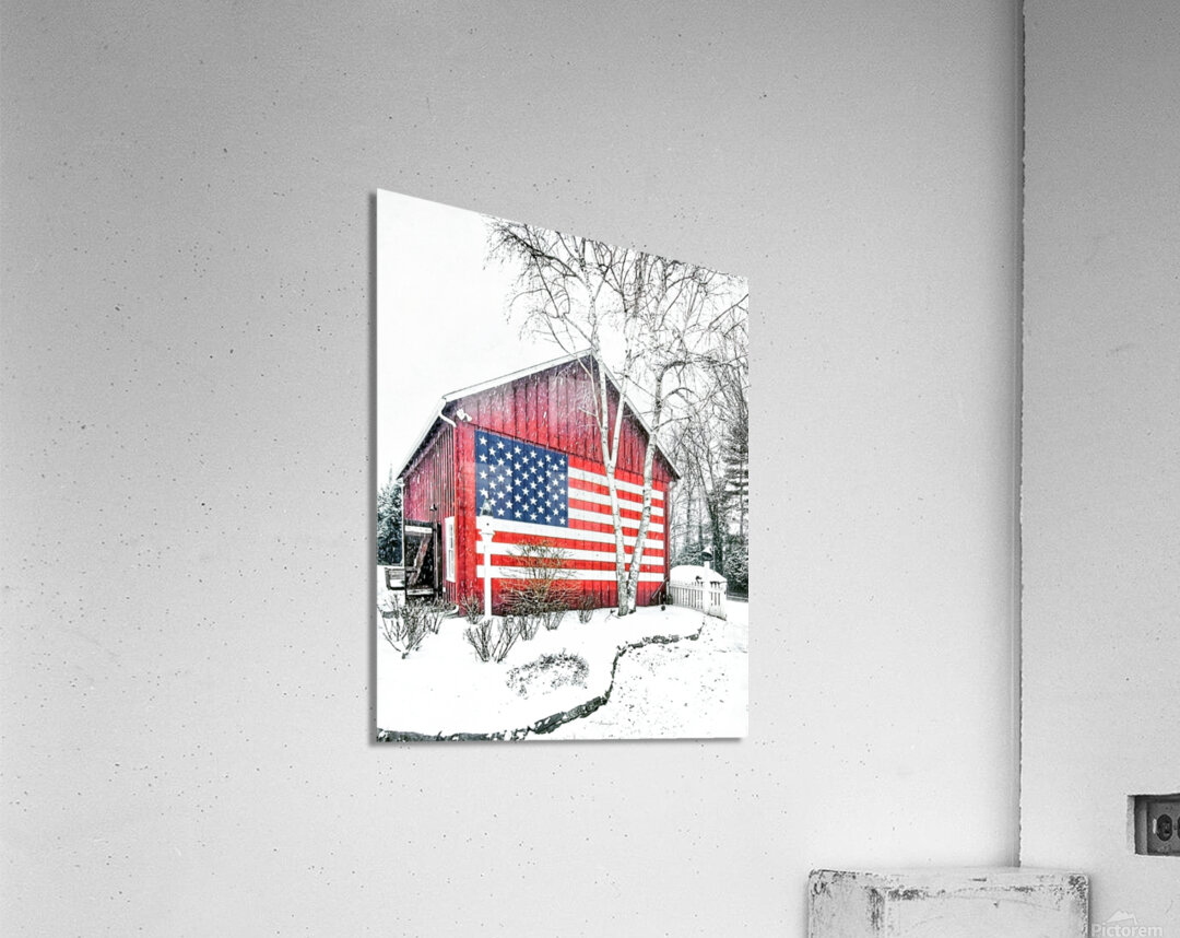 G11 All American Barn in Winter Acrylic Print