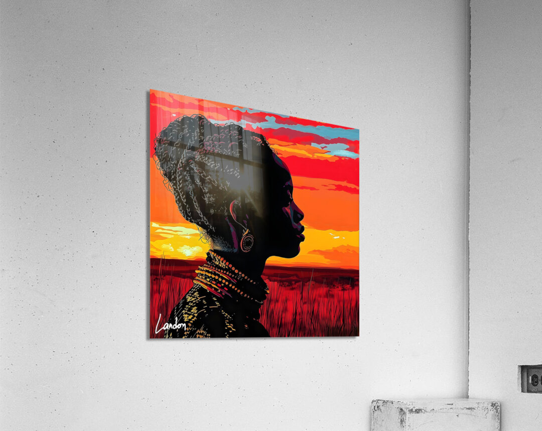 African Womans Sunset 1 Acrylic Print