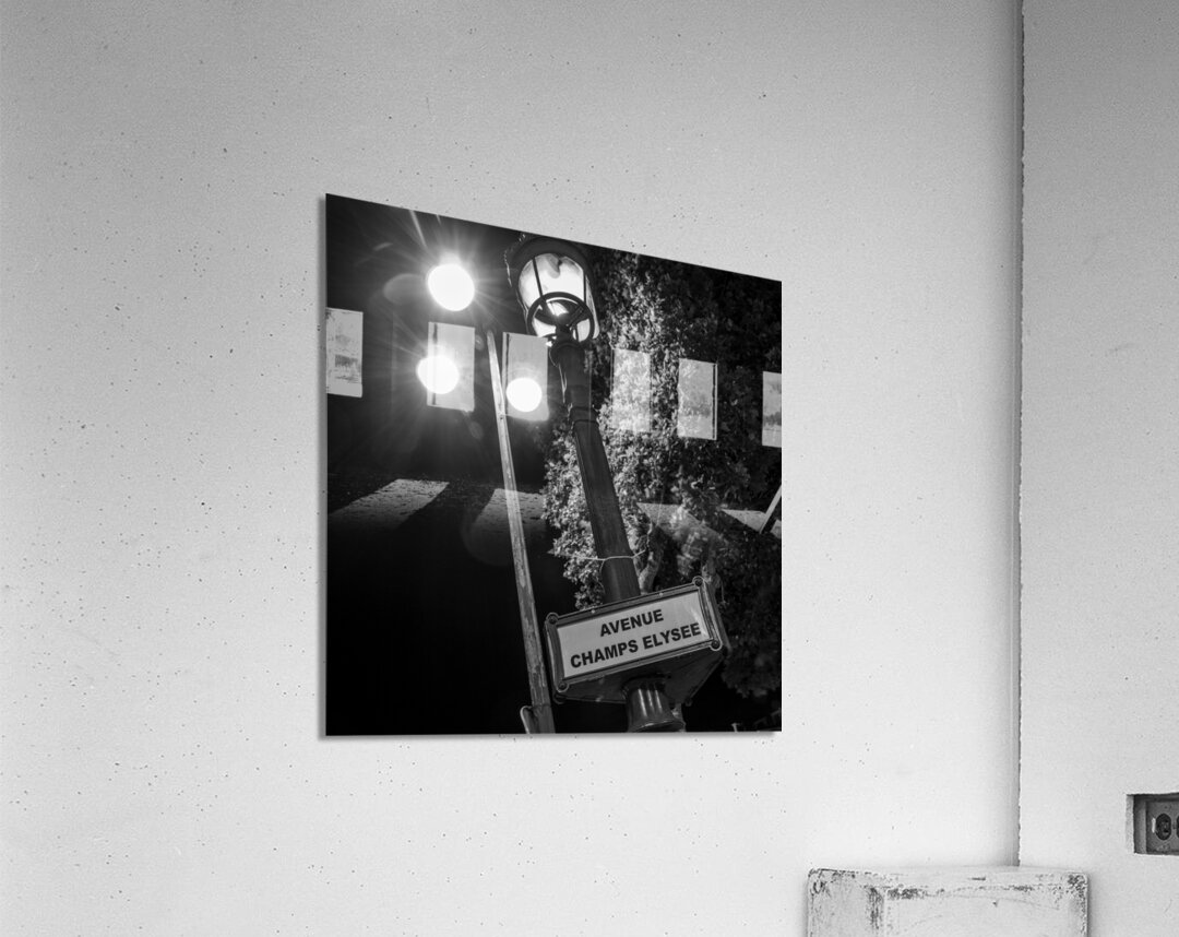 avenue champs elysee lamp post  square 2443 Elyse Acrylic Print