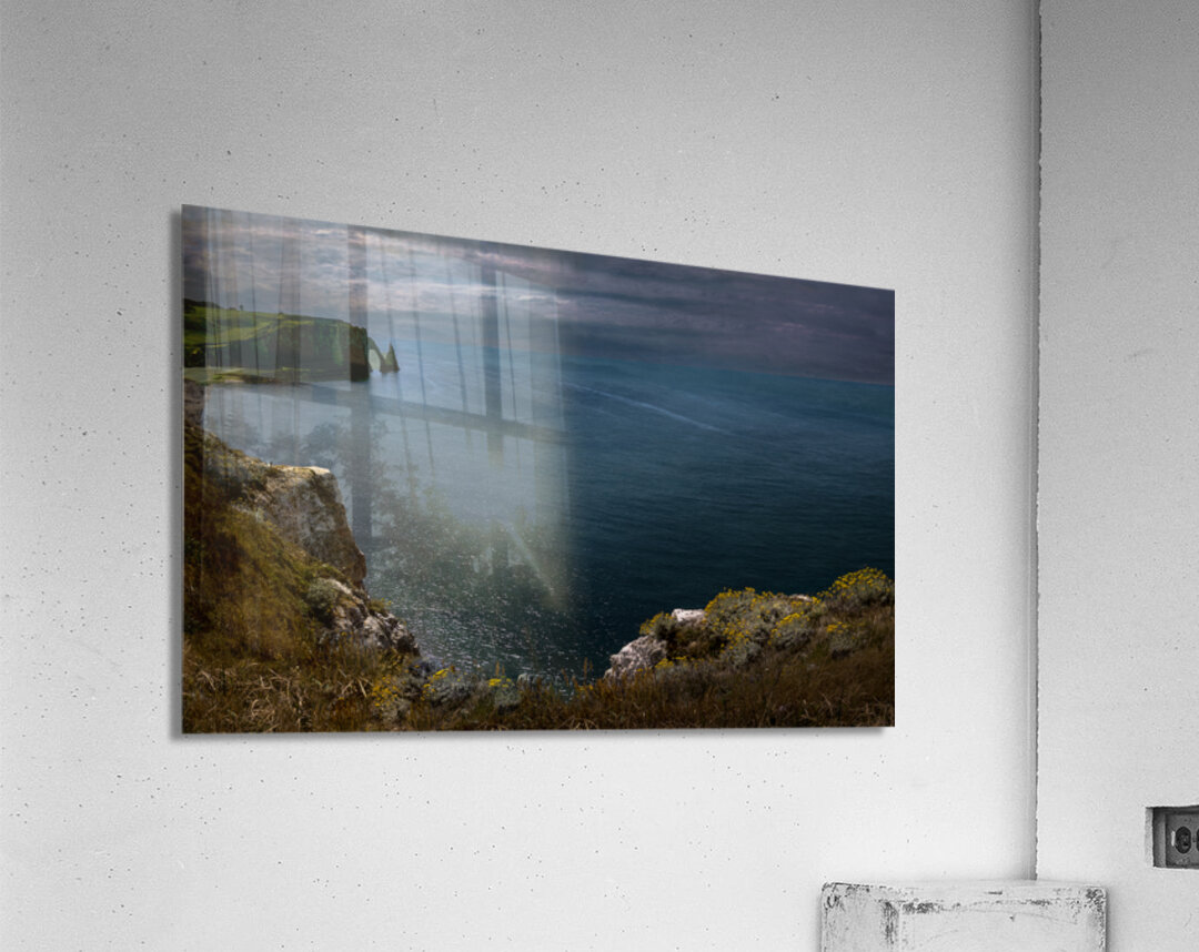 Etretat Cliffside Wildflowers Acrylic Print