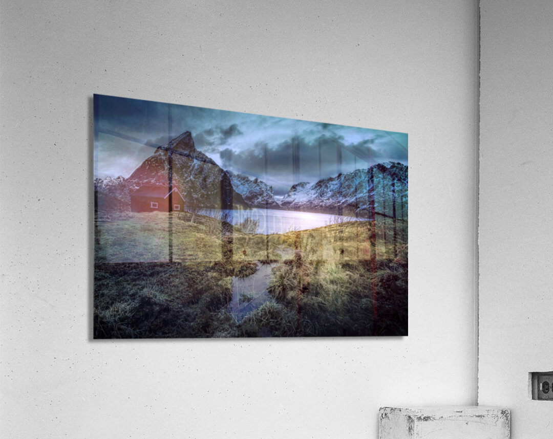 Sakrisoya Mountain Fjord Acrylic Print