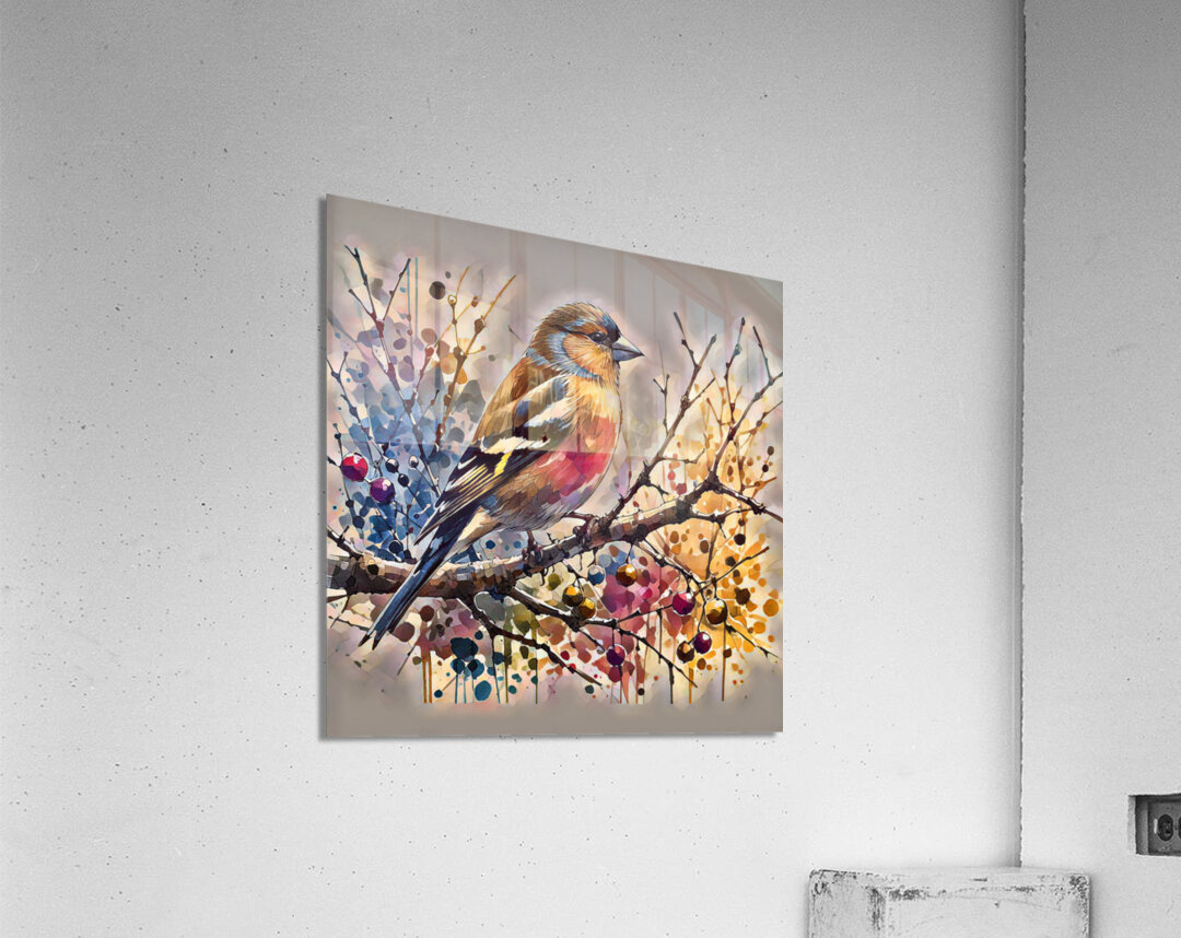 ArtXcl 128 Bird on branch oil style Acrylic Print