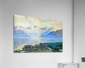 Large Rusian lake with mountains in the back Acrylic Print