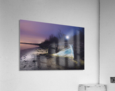 Old boat on Copenhagen shore at night  Acrylic Print