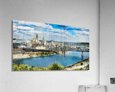 1950s cincinnati cityscape river art Acrylic Print