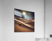 Picture a desert landscape under a starry night sky Acrylic Print