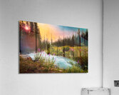 Lake Moraine Wildflowers Sunset Acrylic Print