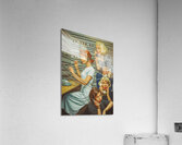 Vintage scene of four women from the 1950s gossiping on the phone their handset connected to a switchboard station by a telephone operator Acrylic Print