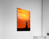 Sun Setting Over Lady Liberty Acrylic Print