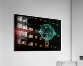 large green bulb exploding on a black  Acrylic Print