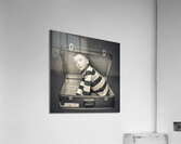 child with astonished expression in a suitcase Acrylic Print
