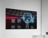 large blue bulb shatters and creates fragments  Acrylic Print