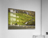 lonely house and waterfalls in saksun area on faroe  Acrylic Print