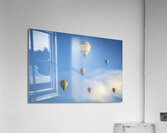 hot air balloons fly high in the Turkish sky Acrylic Print