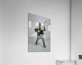 rocker with long beard and leather jacket  Acrylic Print