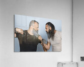 men with long beard in aggressive attitude.  Acrylic Print