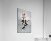 electric bass player jumps Acrylic Print