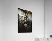 serial killer holding knives and running inside an underground t Acrylic Print