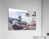 santorini oia background Acrylic Print