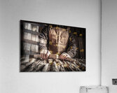 carved wood in hands Acrylic Print