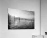 Mystical Foggy Lake Morning Grayscale Acrylic Print