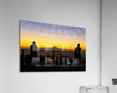 Sunset silhouettes at city viewpoint Acrylic Print