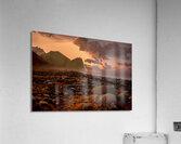 Lofoten Unstad Beach  Boulders at Winter Sunset  Acrylic Print