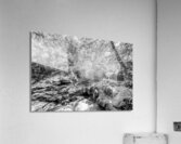Rustic Tanyard Creek Waterfall Scene Grayscale Acrylic Print
