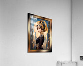 An Art Deco Beauty By A Golden Disc Captivating AI Concept Art by Xzendor7 Acrylic Print