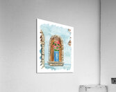 Antique Old Ancient Retro Window Watercolor 1 Acrylic Print