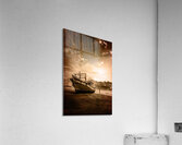 Old Ship on the seaside and woman Acrylic Print