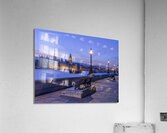 Benches on Thames promenade Acrylic Print