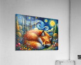 Starry Night Fox: A Whimsical and Magical Artwork Acrylic Print