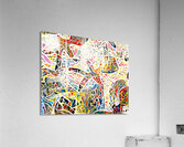 block cut stick men Acrylic Print