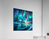 Northern Lights in Winter Wonderland  Acrylic Print